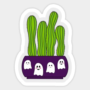 Cute Cactus Design #122: Cacti In Halloween Ghosts Pot Sticker